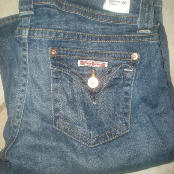 HUDSON Brand Triangle Flap Pocket   Size 28 Signature  NWOT - Picture 1 of 7